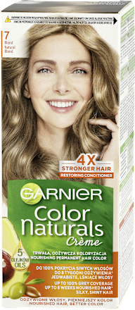 7 Blond, odżywcza farba do włosów, do 100% pokrycia siwych włosów GARNIER Color naturals
