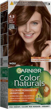 Vopsea de păr permanentă 4.3 Șaten auriu natural GARNIER Color naturals