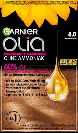 dauerhafte Haarfarbe - Nr. 8.0 Naturblond GARNIER olia