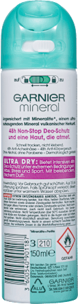Deo Spray Antitranspirant Mineral Ultra Dry 48h GARNIER mineral