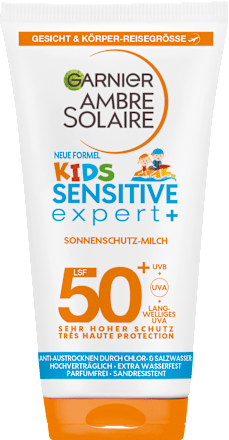 Kids Sensitive expert + Sonnenschutz-Milch 50+ Garnier Ambre Solaire