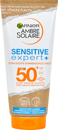Sensitive expert+ Ultraleichte Sonnenschutz-Milch LSF 50+ Garnier Ambre Solaire