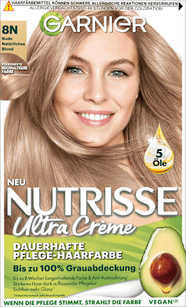 Nutrisse Creme dauerhafte Pflege-Haarfarbe - Nr. 8N Natürliches Blond GARNIER NUTRISSE