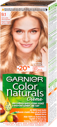 Tartós hajfesték, nagyon világos hamvas szőke 9.1 GARNIER Color naturals