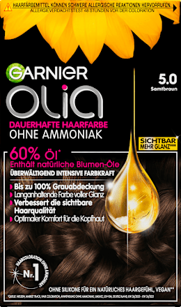 dauerhafte Haarfarbe - Nr. 5.0 Samtbraun GARNIER olia