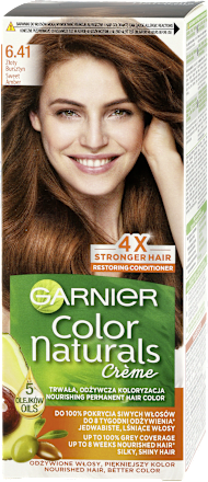 6.41 Złoty bursztyn, odżywcza farba do włosów, do 100% pokrycia siwych włosów GARNIER Color naturals