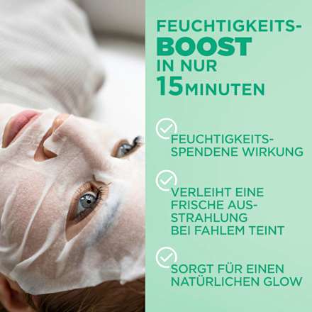 Tuchmaske Hydra Bomb Hyaluronsäure + grüner Tee Garnier Skin Active