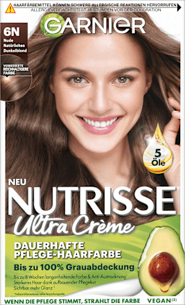 Nutrisse Creme dauerhafte Pflege-Haarfarbe - Nr. 6N Natürliches Dunkelblond GARNIER NUTRISSE