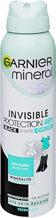 Deo spray Invisible Black & White Fresh Aloe GARNIER mineral