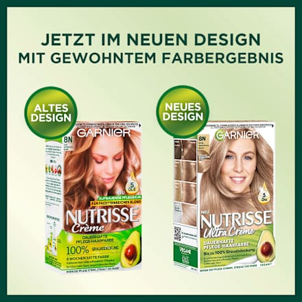 Nutrisse Creme dauerhafte Pflege-Haarfarbe - Nr. 8N Natürliches Blond GARNIER NUTRISSE