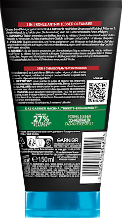 Reinigungsgel 3in1 Kohle Anti-Mitesser Garnier Skin Active