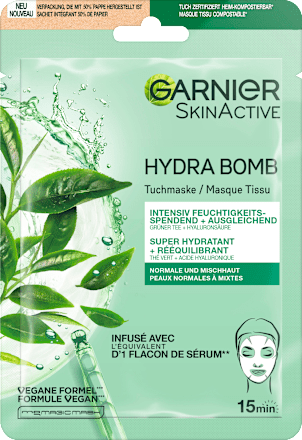 Tuchmaske Hydra Bomb Hyaluronsäure + grüner Tee Garnier Skin Active