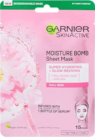 Fátyolmaszk hialuronsavval és cseresznyevirág kivonattal GARNIER SKIN NATURALS