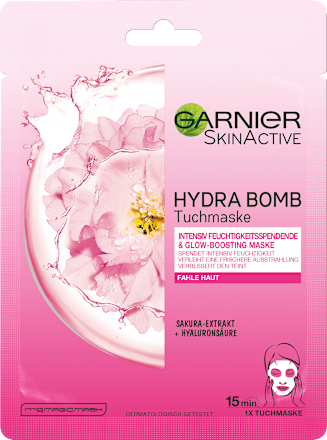 Tuchmaske Hydra Bomb Sakura Glow-Boosting Garnier Skin Active