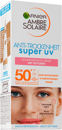 Sonnencreme Gesicht, Anti-Trockenheit super UV, LSF 50+ Garnier Ambre Solaire