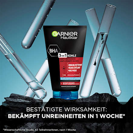 Reinigungsgel 3in1 Kohle Anti-Mitesser Garnier Skin Active