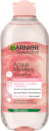 Acqua micellare SKINACTIVE illuminante acqua di rose Tutto in 1 pelli spente e sensibili GARNIER SKIN ACTIVE