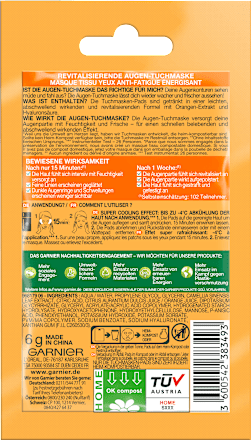 Augentuchmaske Hydra Bomb Orangen Extrakt (1 Paar) Garnier Skin Active