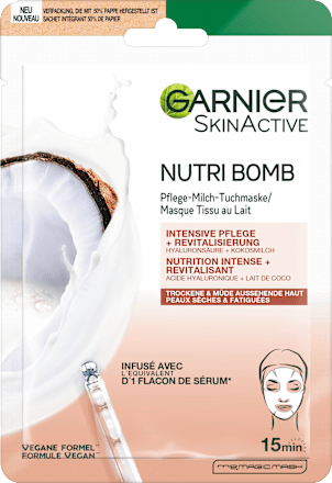 Tuchmaske Nutri Bomb Hyaluronsäure + Kokosmilch Garnier Skin Active