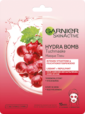 Tuchmaske Hydra BombAnti Age Traube		 Garnier Skin Active