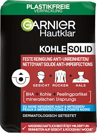 Hautklar PureActive Feste Reinigung mit Kohle Garnier Skin Active
