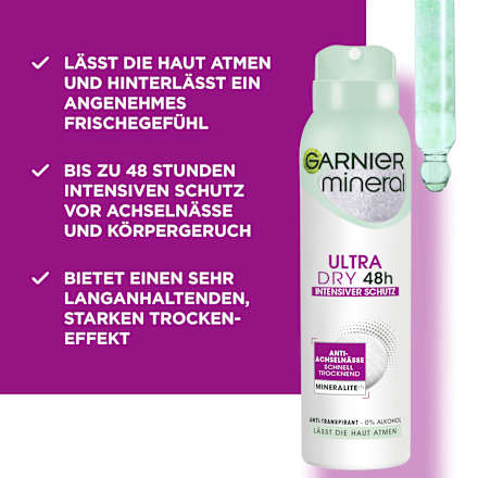 Antitranspirant Deospray Mineral Ultra Dry 48h GARNIER mineral