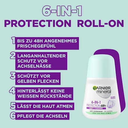 Antitranspirant Deo Roll-on Mineral Protection 5 GARNIER mineral