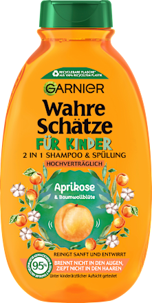 Kinder Shampoo mild 2in1 Aprikose & Baumwollblüte Wahre Schätze