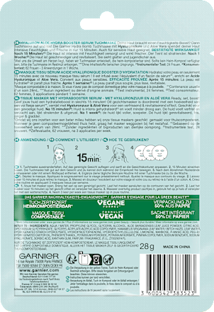 Tuchmaske Hydra Bomb Aloe Vera  Garnier Skin Active