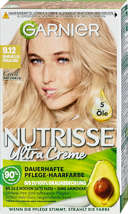 Nutrisse Ultra Creme Haarfarbe - Nr. 9.12 sehr helles Perlblond GARNIER NUTRISSE