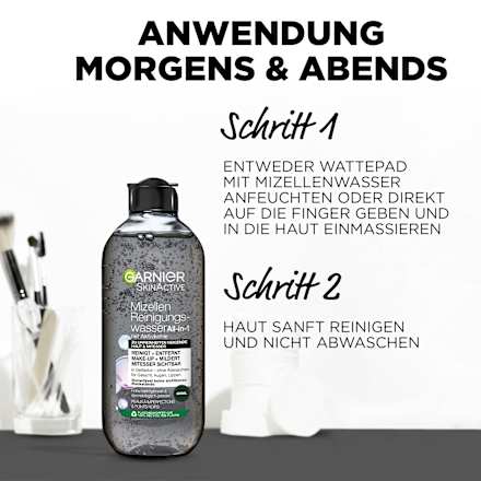 Mizellen Reinigungswasser All-in-1 mit Aktivkohle Garnier Skin Active