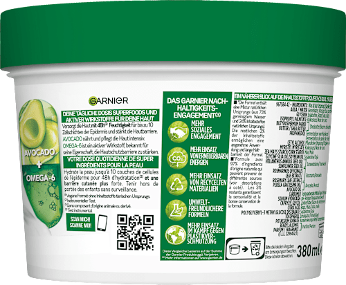 Pflegecreme Superfood Avocado GARNIER Body