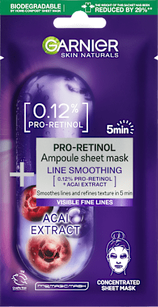 Шийт маска за лице PRO-Retinol GARNIER SKIN NATURALS