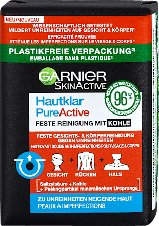 Hautklar PureActive Feste Reinigung mit Kohle Garnier Skin Active