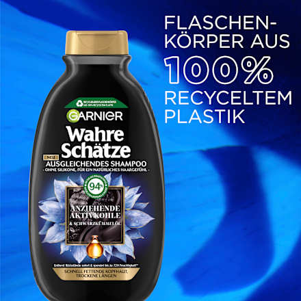 Shampoo Aktivkohle, fettige Kopfhaut Wahre Schätze
