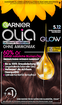 Dauerhafte Haarfarbe Glow - Nr. 5.12 Schimmerndes Samtbraun GARNIER olia