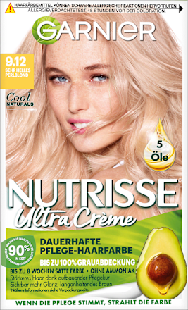 Haarfarbe Ultra Crème 9.12 Sehr Helles Perlblond GARNIER NUTRISSE