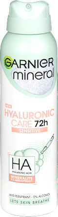 Dámsky minerálny antiperspirant v spreji Hyaluronic Care Sensitive GARNIER mineral