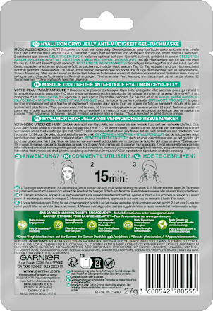 Tuchmaske Hyaluron Cryo Jelly Garnier Skin Active