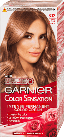 Vopsea permanentă 8.12 Blond deschis cenușiu irizat GARNIER Color Sensation