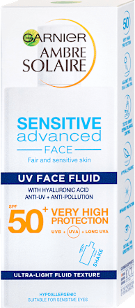 sensitive advanced fluid za sunčanje za lice, SPF 50+ GARNIER AMBRE SOLAIRE