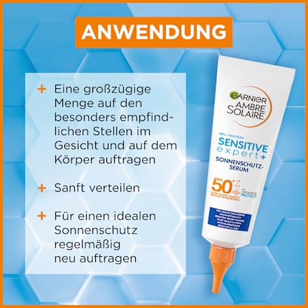 Sonnenmilch Serum sensitive expert+, LSF 50+ Garnier Ambre Solaire