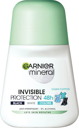 INVISIBLE PROTECTION roll-on antiperspirant Clean Cotton GARNIER mineral