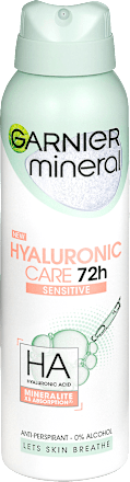 Dámsky minerálny antiperspirant v spreji Hyaluronic Care Sensitive GARNIER mineral