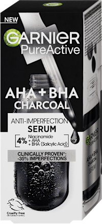 Pure Active arcszérum AHA+BHA+Niacinamid + Aktiv szén GARNIER PureActive