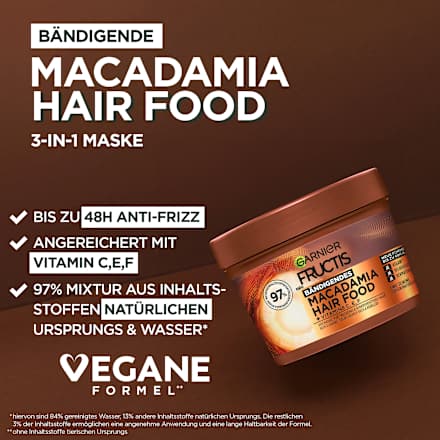 Haarkur Macadamia Hair Food 3in1 Maske GARNIER FRUCTIS