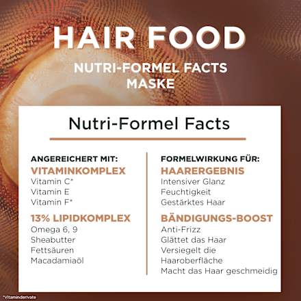 Haarkur Macadamia Hair Food 3in1 Maske GARNIER FRUCTIS