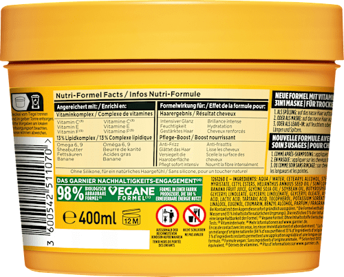 Pflegendes Banana Hair Food 3in1 Haarmaske GARNIER FRUCTIS