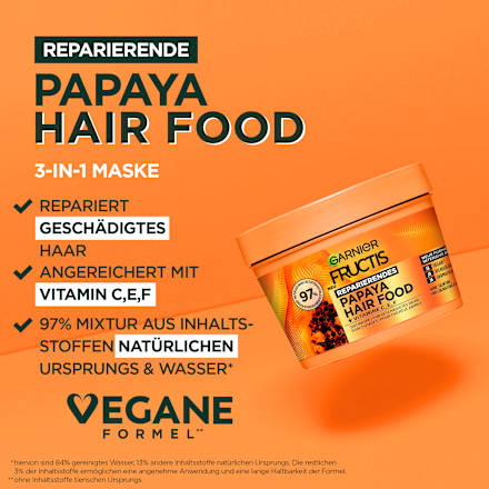 Haarkur Papaya Hair Food 3in1 Maske  GARNIER FRUCTIS