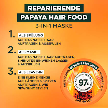 Papaya Hair Food 3in1 Maske GARNIER FRUCTIS